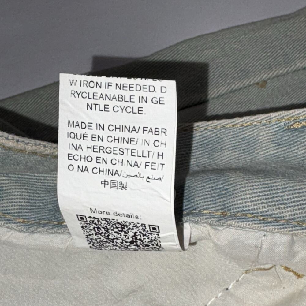 ROMWE Wide-Leg Women's Jeans Gray Denim Butterfly Embroidered 5-Pocket Y2k - Picture 6 of 7